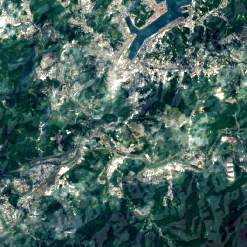Fangding Waterfall seen from above (Sentinel-2)