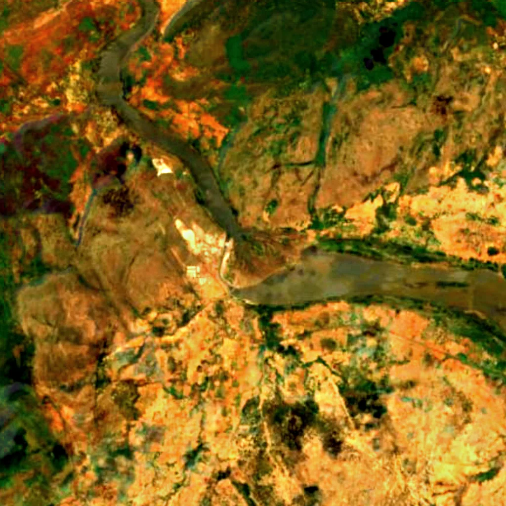 Félou Falls seen from above (Sentinel-2)