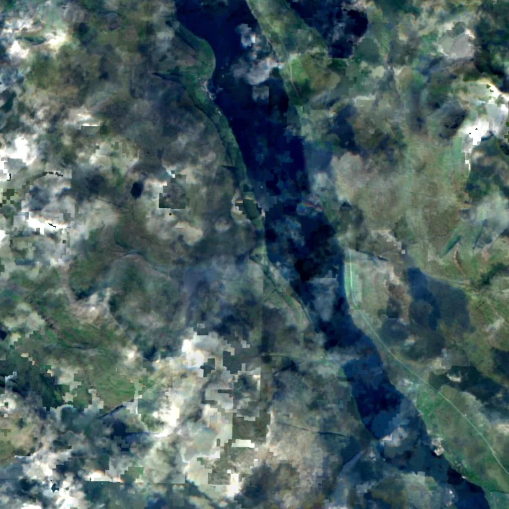 Fossá seen from above (Sentinel-2)