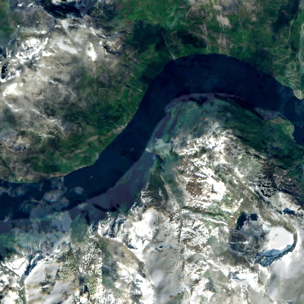 Friaren seen from above (Sentinel-2)