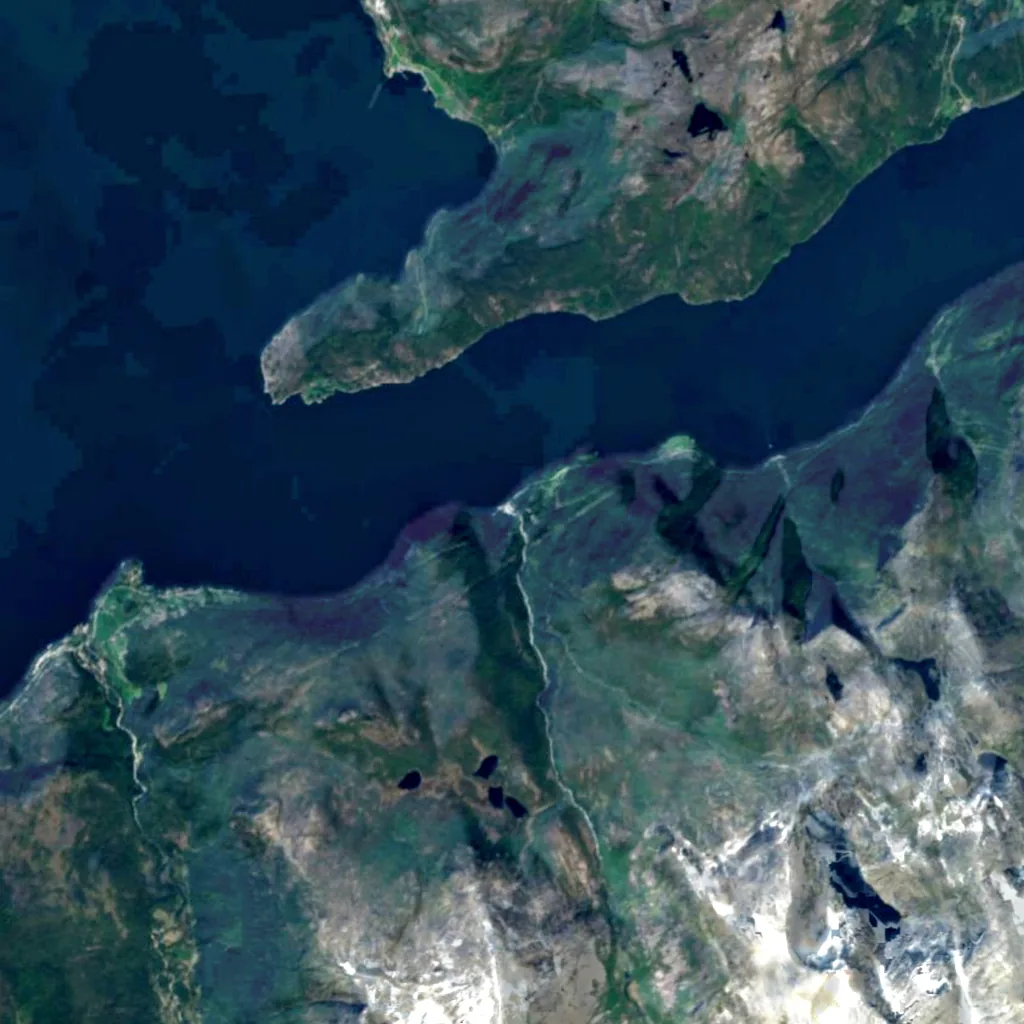 Furebergsfossen seen from above (Sentinel-2)