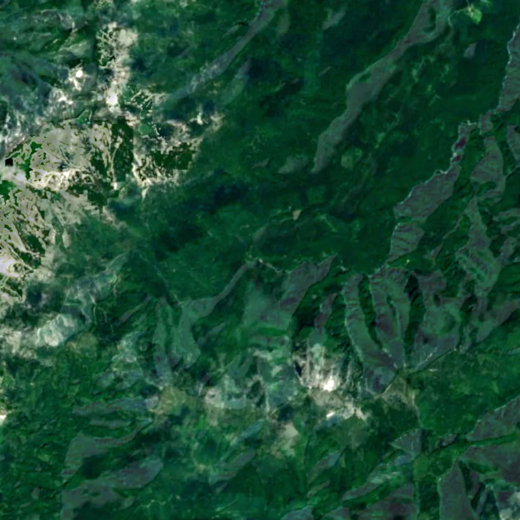 Garō Falls seen from above (Sentinel-2)