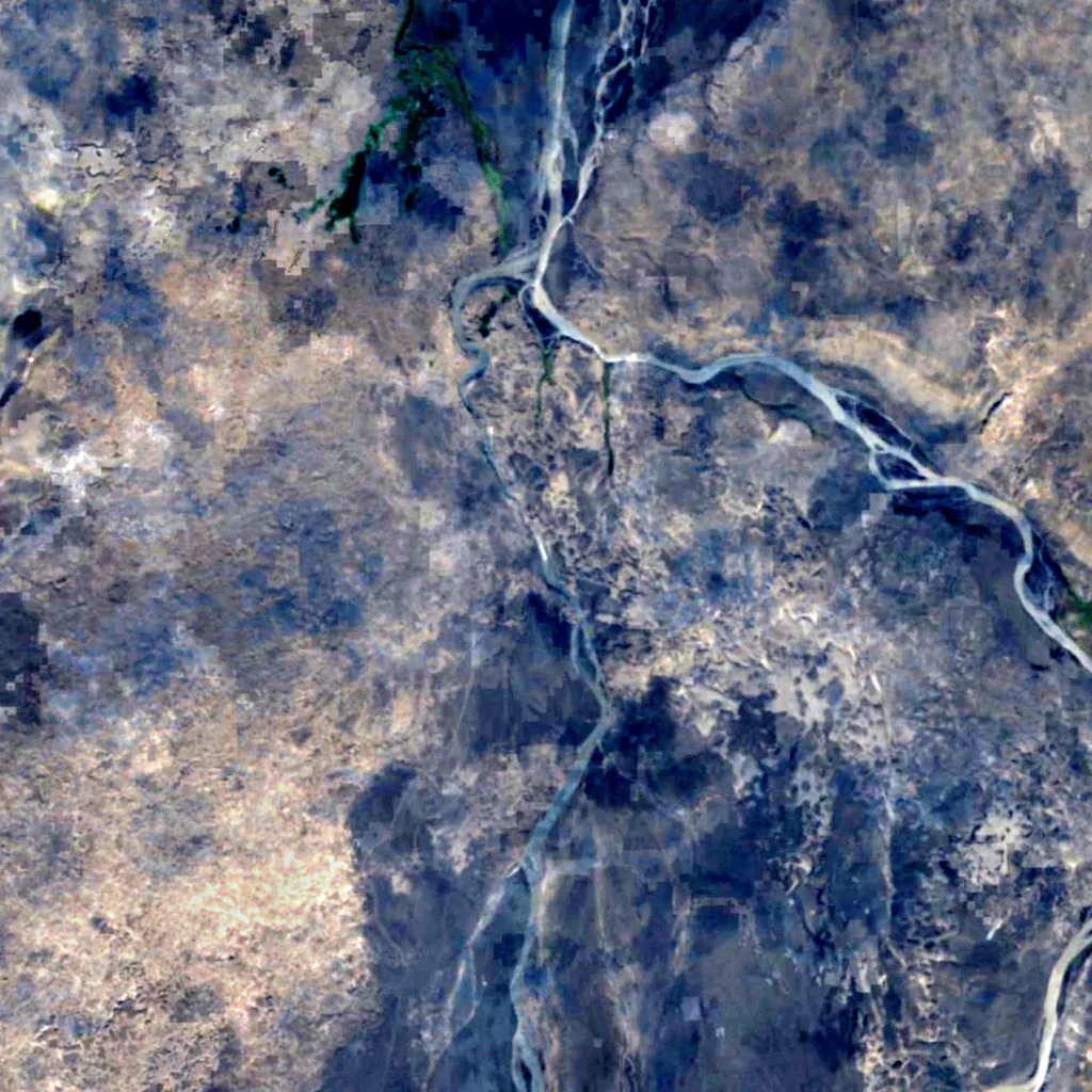 Gljúfrasmiður seen from above (Sentinel-2)