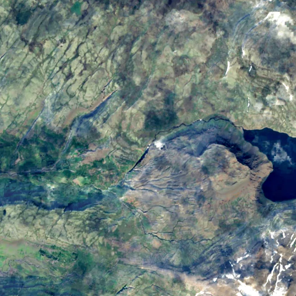 Glymur seen from above (Sentinel-2)