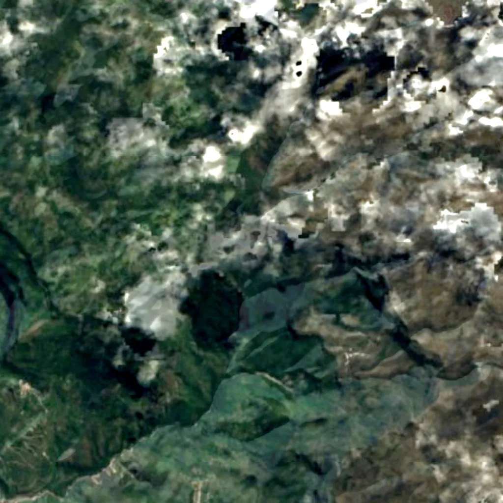 Gocta Cataracts seen from above (Sentinel-2)