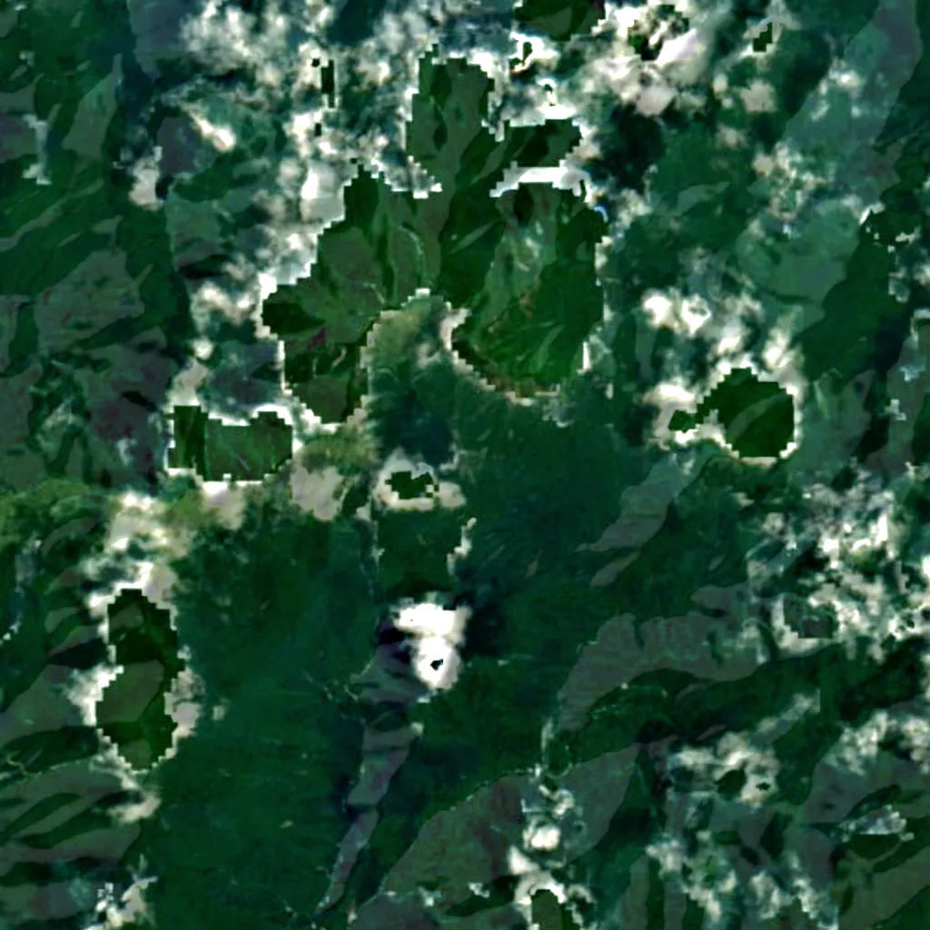 Goraikō Falls seen from above (Sentinel-2)
