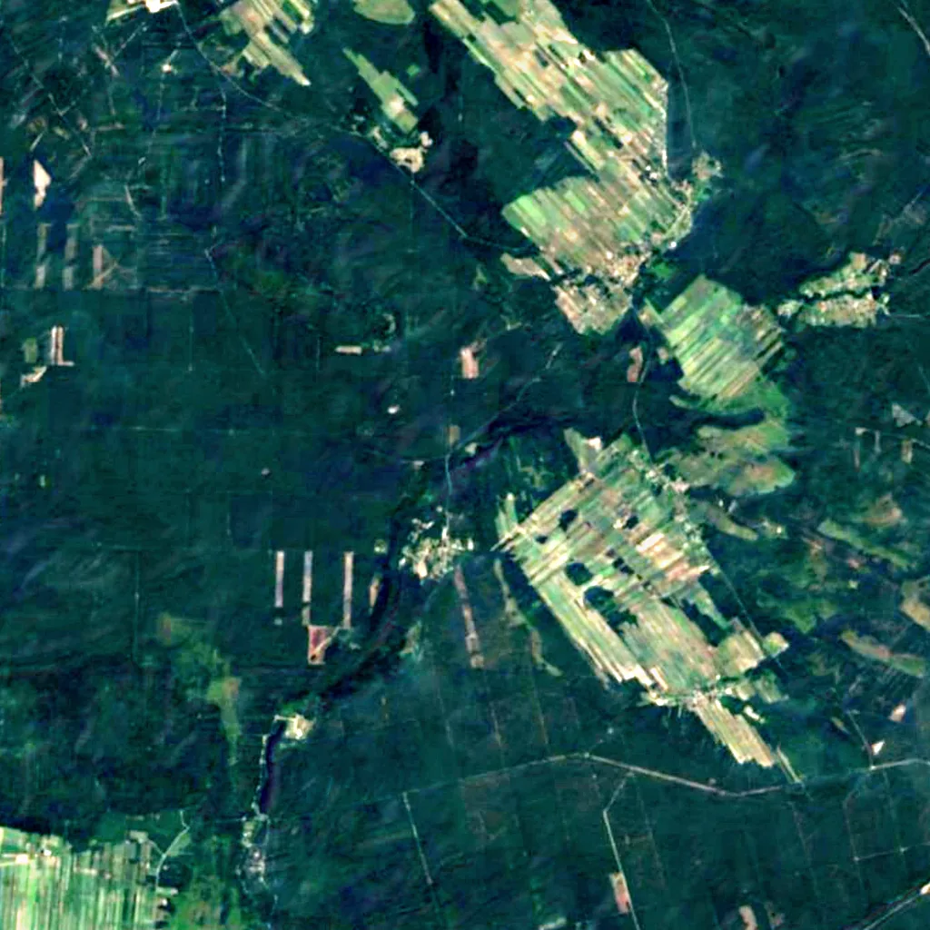Górecko Kościelne - Wodospad na rz. Szum seen from above (Sentinel-2)