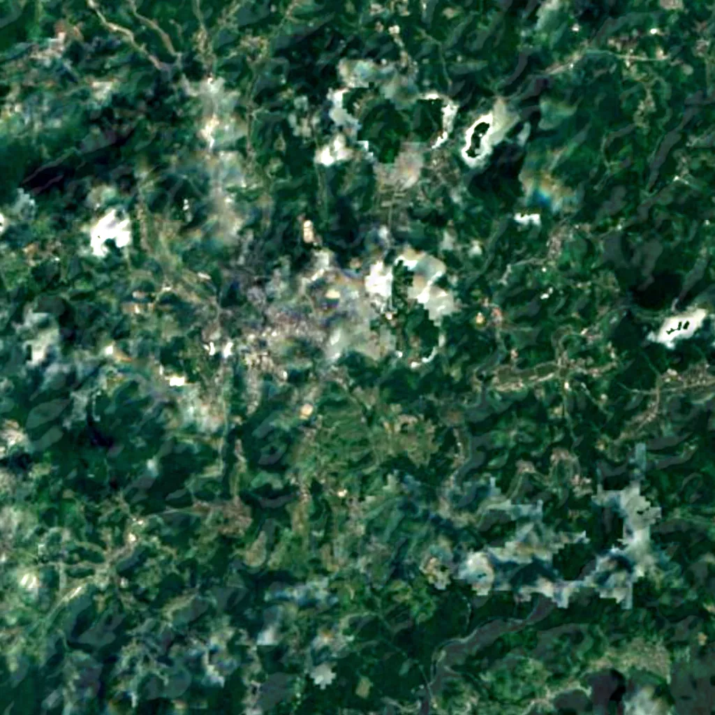 Gorō Falls seen from above (Sentinel-2)