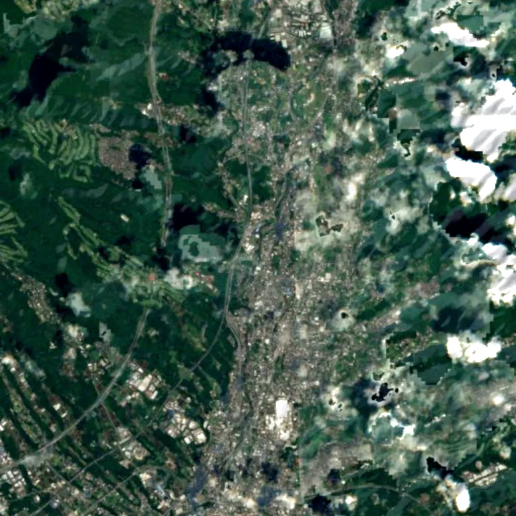 Goryū Falls seen from above (Sentinel-2)
