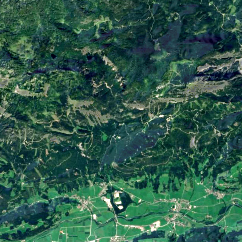 Gradenbachfall seen from above (Sentinel-2)