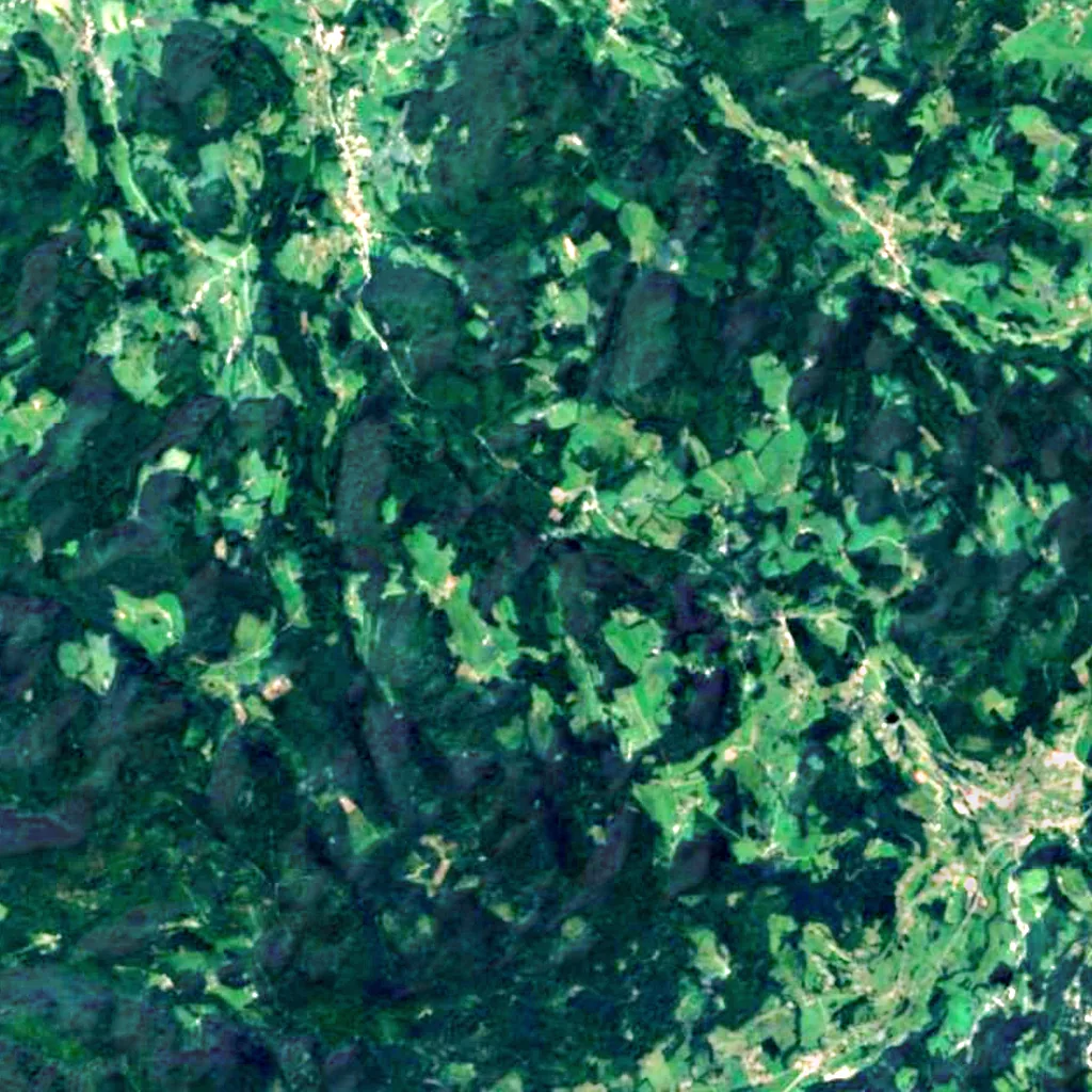 Grande cascade de Tendon seen from above (Sentinel-2)
