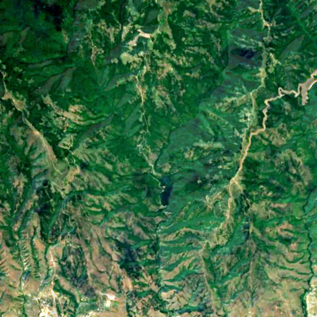 Gratče Waterfall seen from above (Sentinel-2)