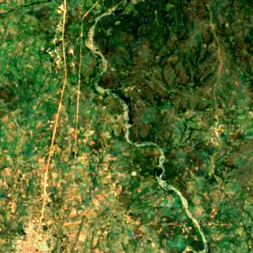 Gurara Waterfalls seen from above (Sentinel-2)