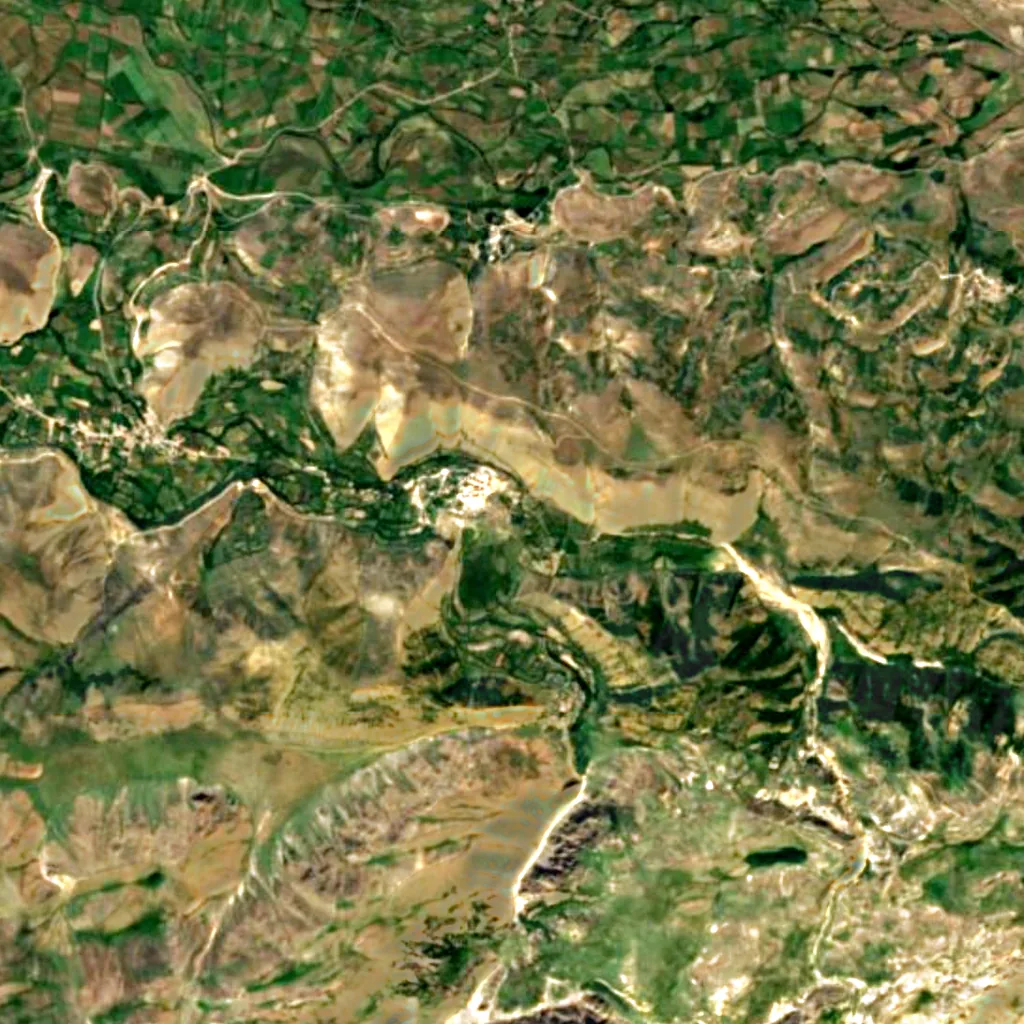 Gürlevik Waterfalls seen from above (Sentinel-2)