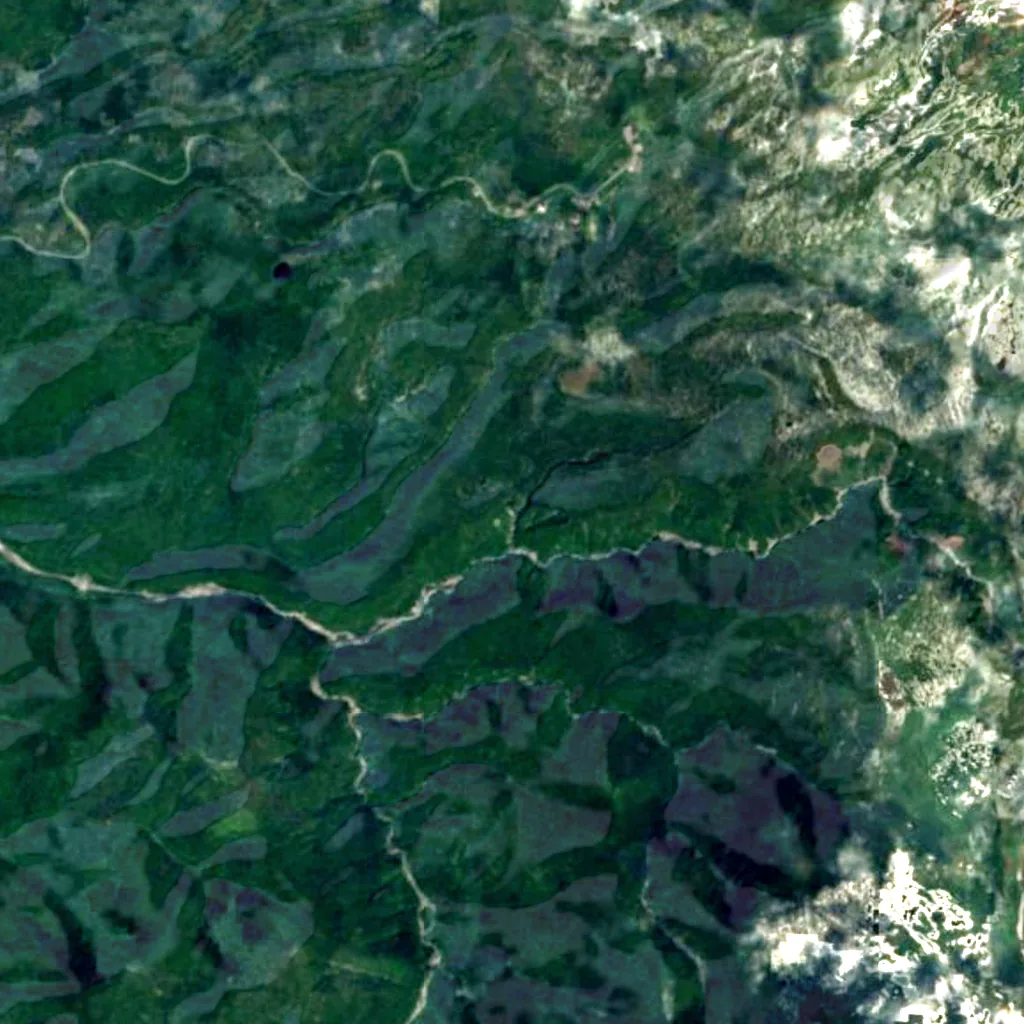Hagoromo Falls seen from above (Sentinel-2)