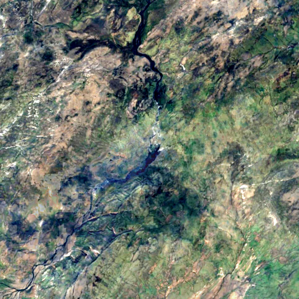 Háifoss seen from above (Sentinel-2)