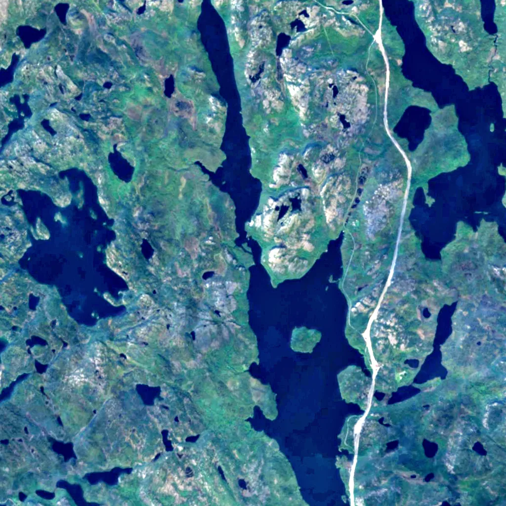 Harefossen seen from above (Sentinel-2)
