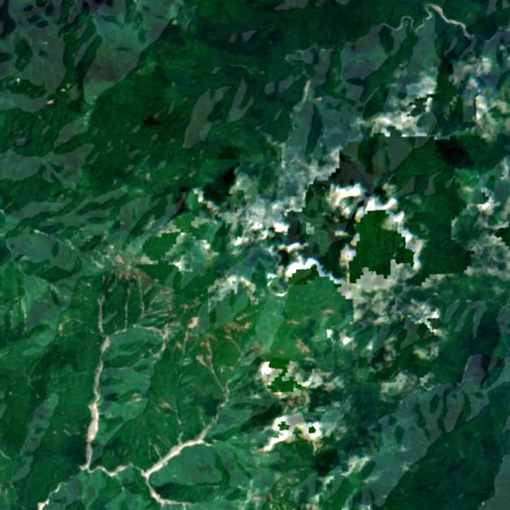 Hayato Great Falls seen from above (Sentinel-2)