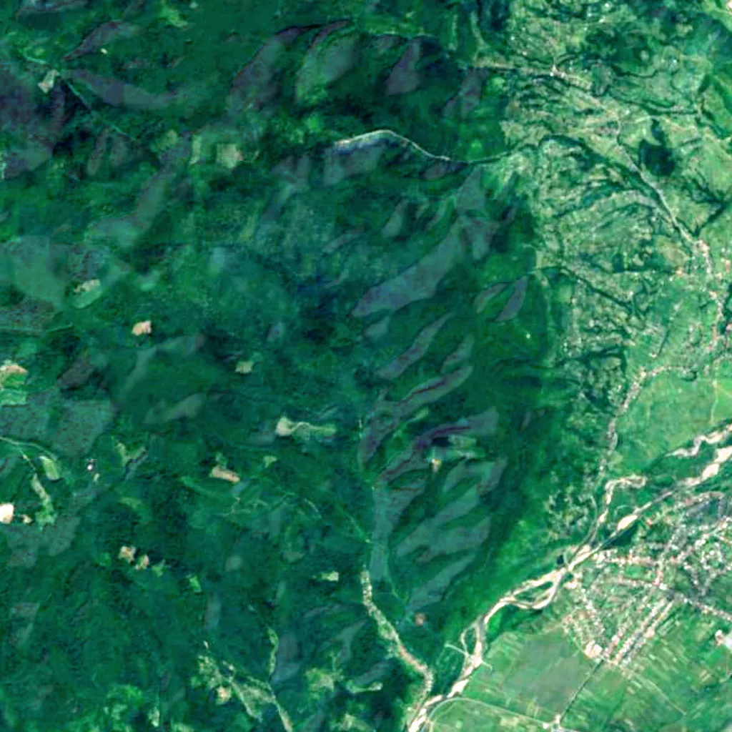Horodyliv Waterfall seen from above (Sentinel-2)