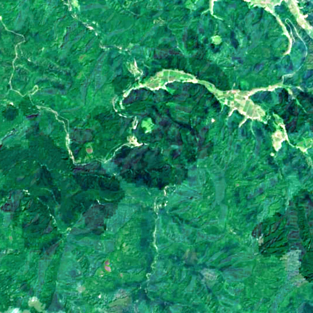 Hottai Falls seen from above (Sentinel-2)