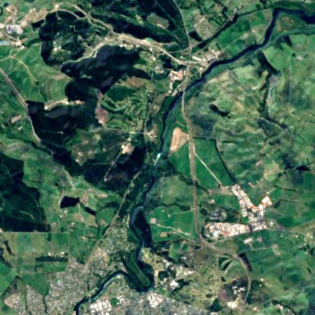 Huka Falls seen from above (Sentinel-2)