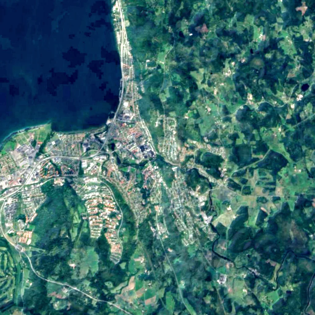 Huskvarna Falls seen from above (Sentinel-2)