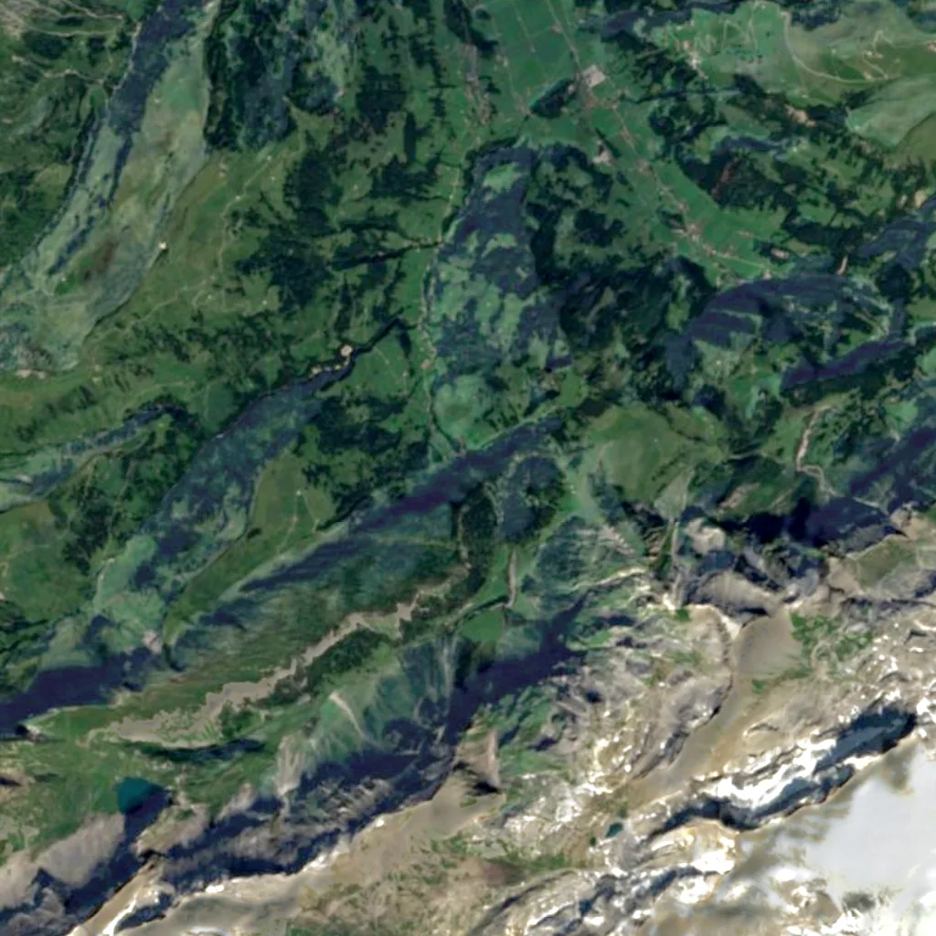 Iffigfall seen from above (Sentinel-2)