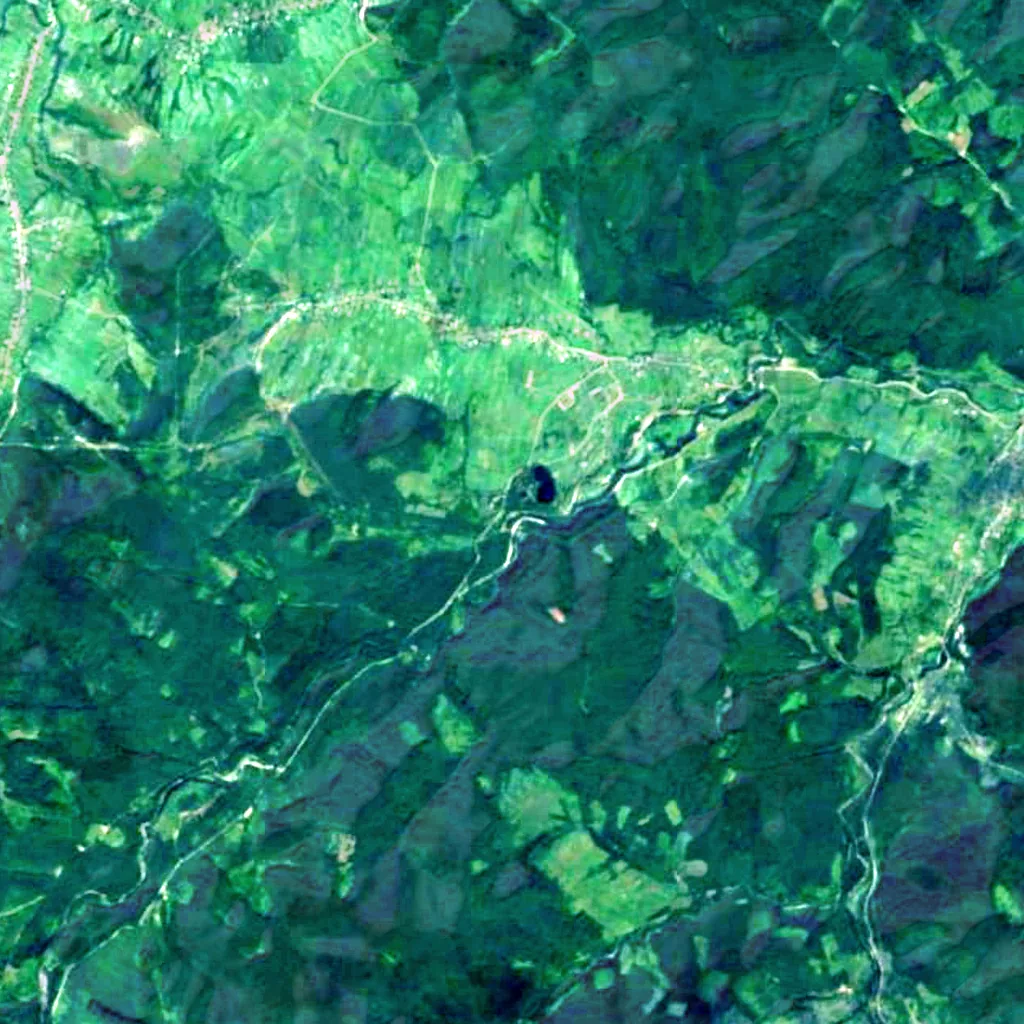 Ilemnia Waterfall seen from above (Sentinel-2)