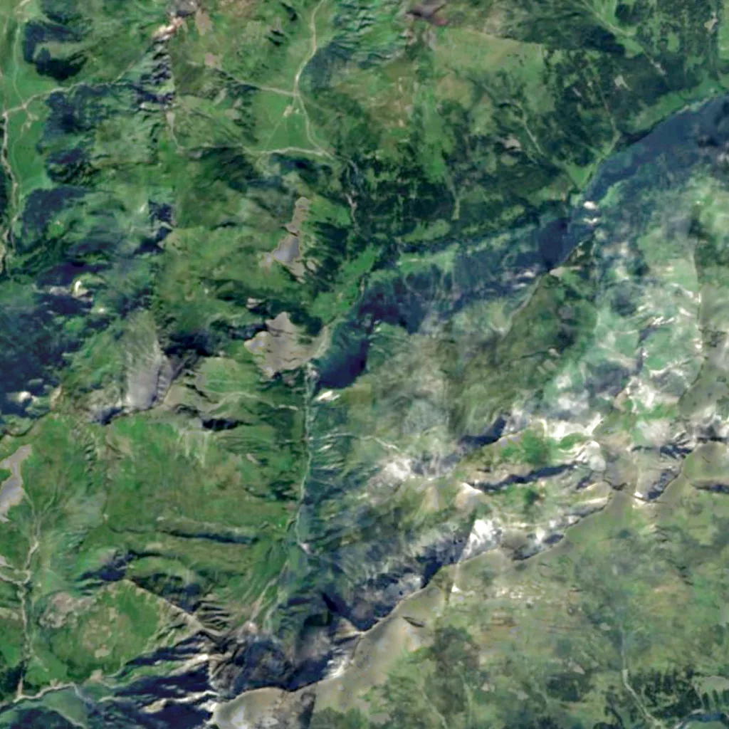 Isengrindfall seen from above (Sentinel-2)