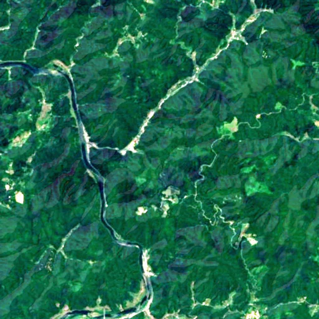 Josei Falls seen from above (Sentinel-2)