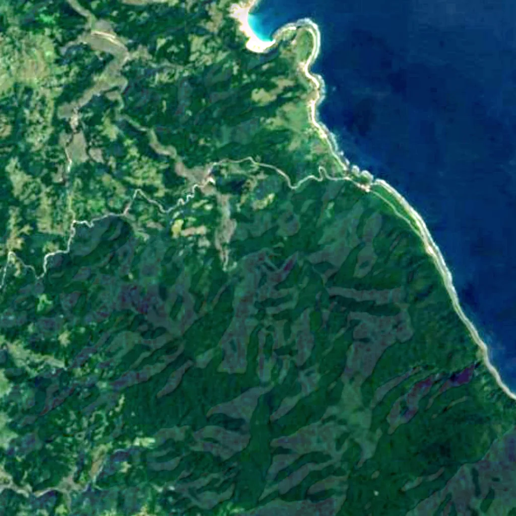 Kabigan Falls seen from above (Sentinel-2)
