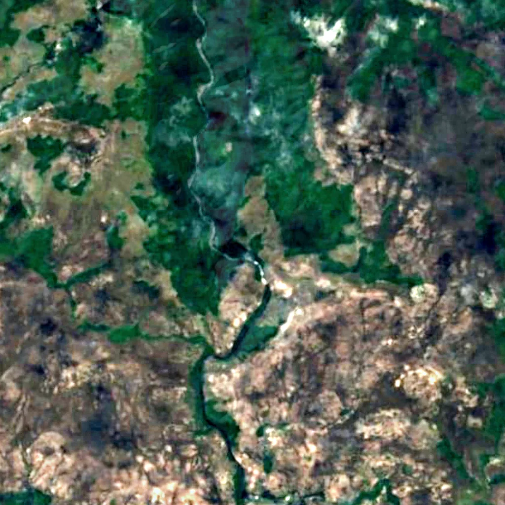 Kamarang Great Falls seen from above (Sentinel-2)