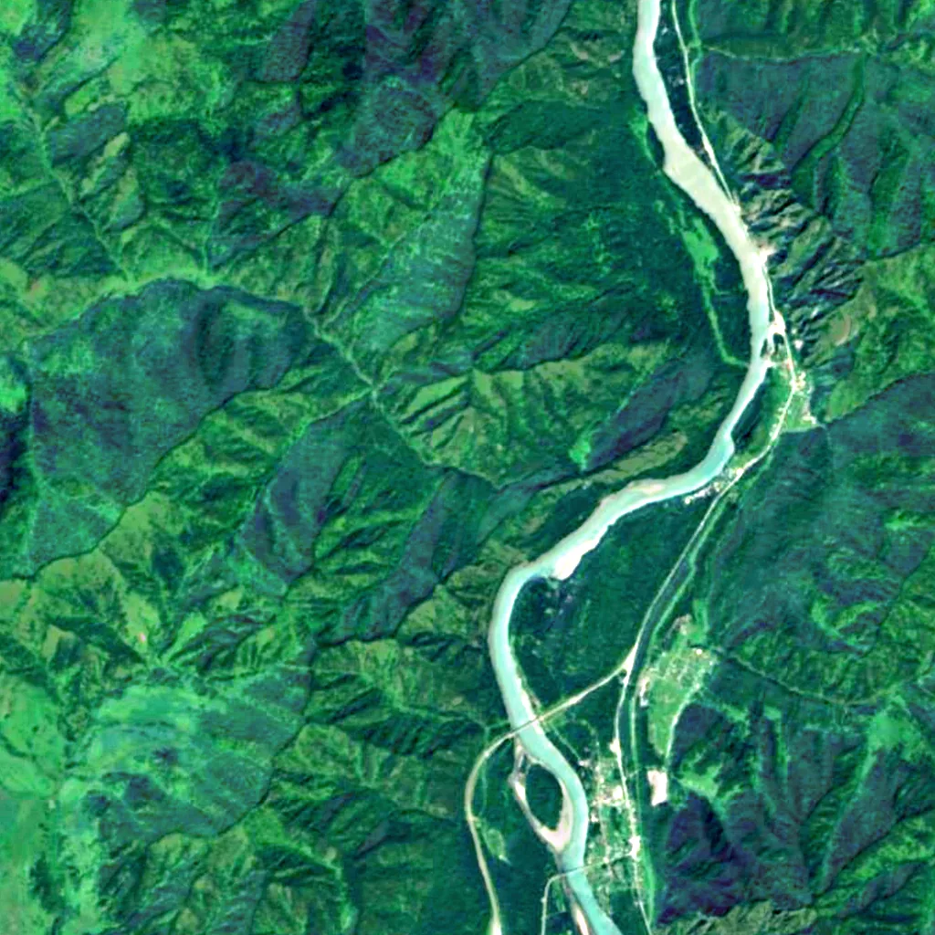 Kamyshlinsky Waterfall seen from above (Sentinel-2)