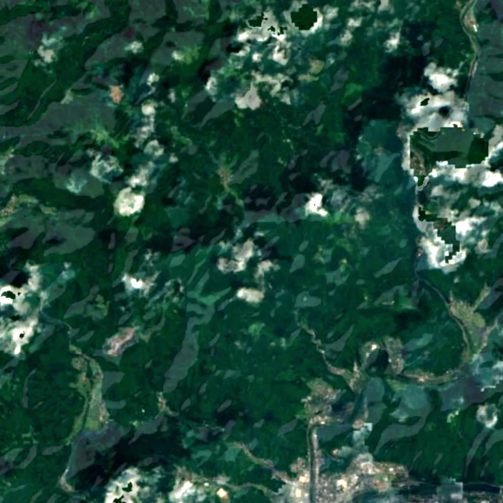 Kanba Falls seen from above (Sentinel-2)
