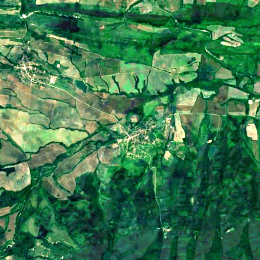 Kapinovski waterfall seen from above (Sentinel-2)