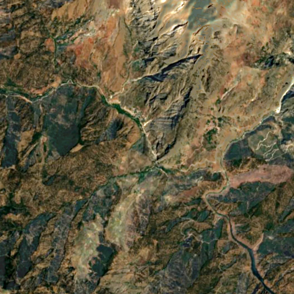 Kapuzbashi Waterfalls seen from above (Sentinel-2)