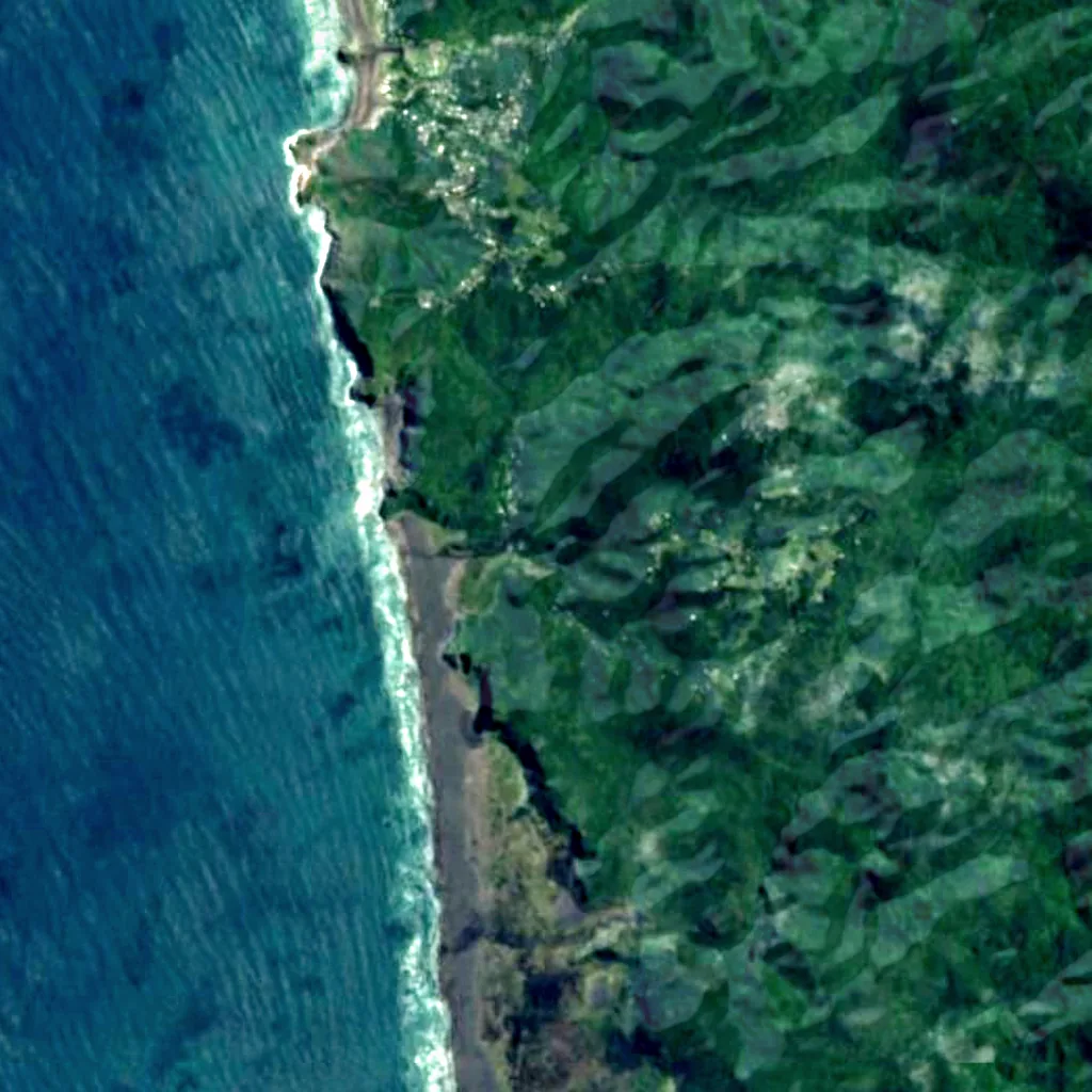 Karekare Falls seen from above (Sentinel-2)