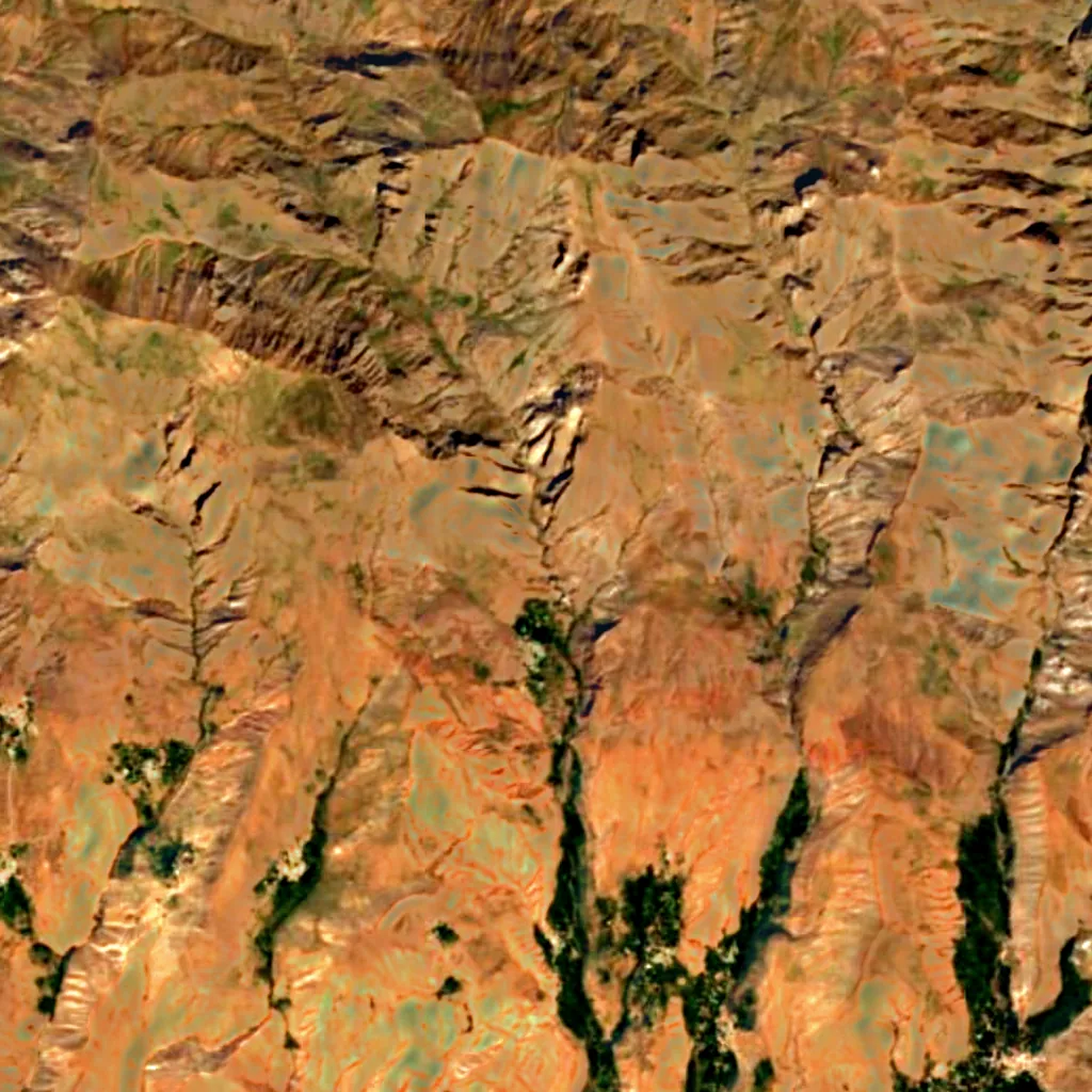 Karkabud Waterfall seen from above (Sentinel-2)