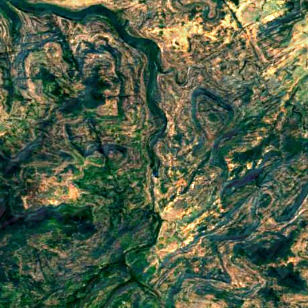 Karkat Waterfall seen from above (Sentinel-2)