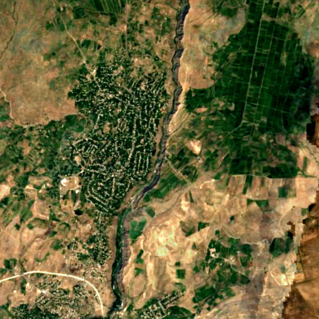 Kasakh Waterfall seen from above (Sentinel-2)