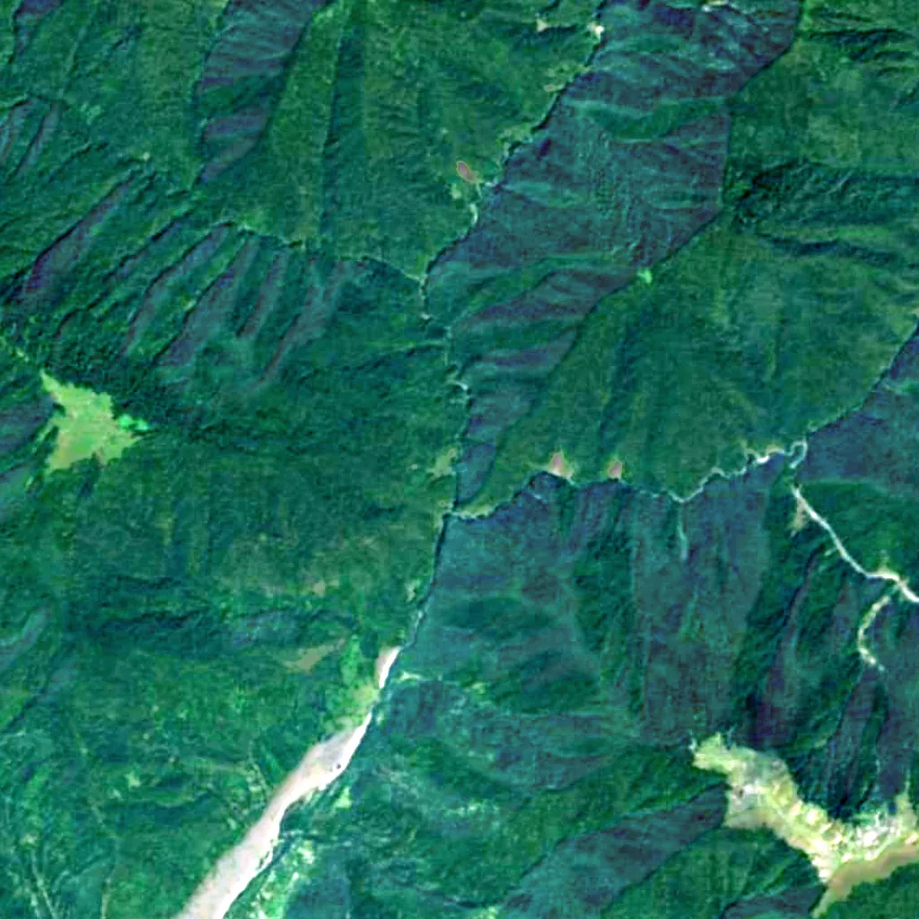 Katekh Waterfall seen from above (Sentinel-2)