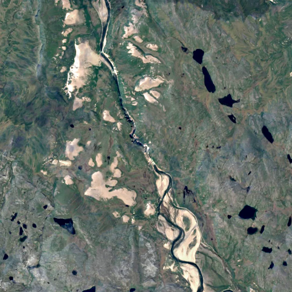 Kattimannap Qurlua seen from above (Sentinel-2)