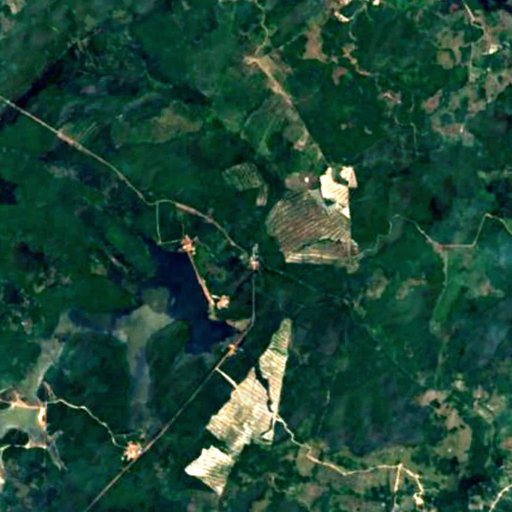 Kbal Chhay Waterfall seen from above (Sentinel-2)