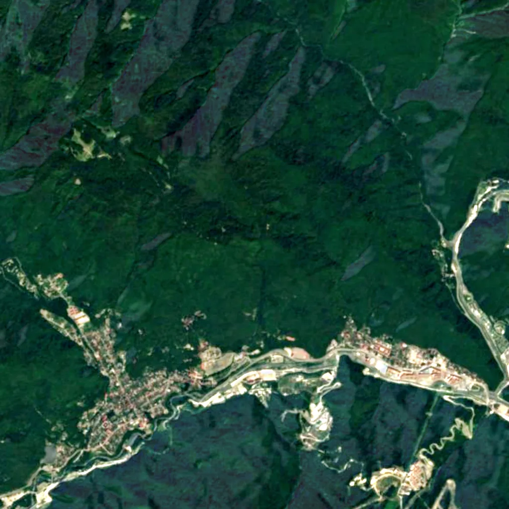 Keyva Waterfall seen from above (Sentinel-2)