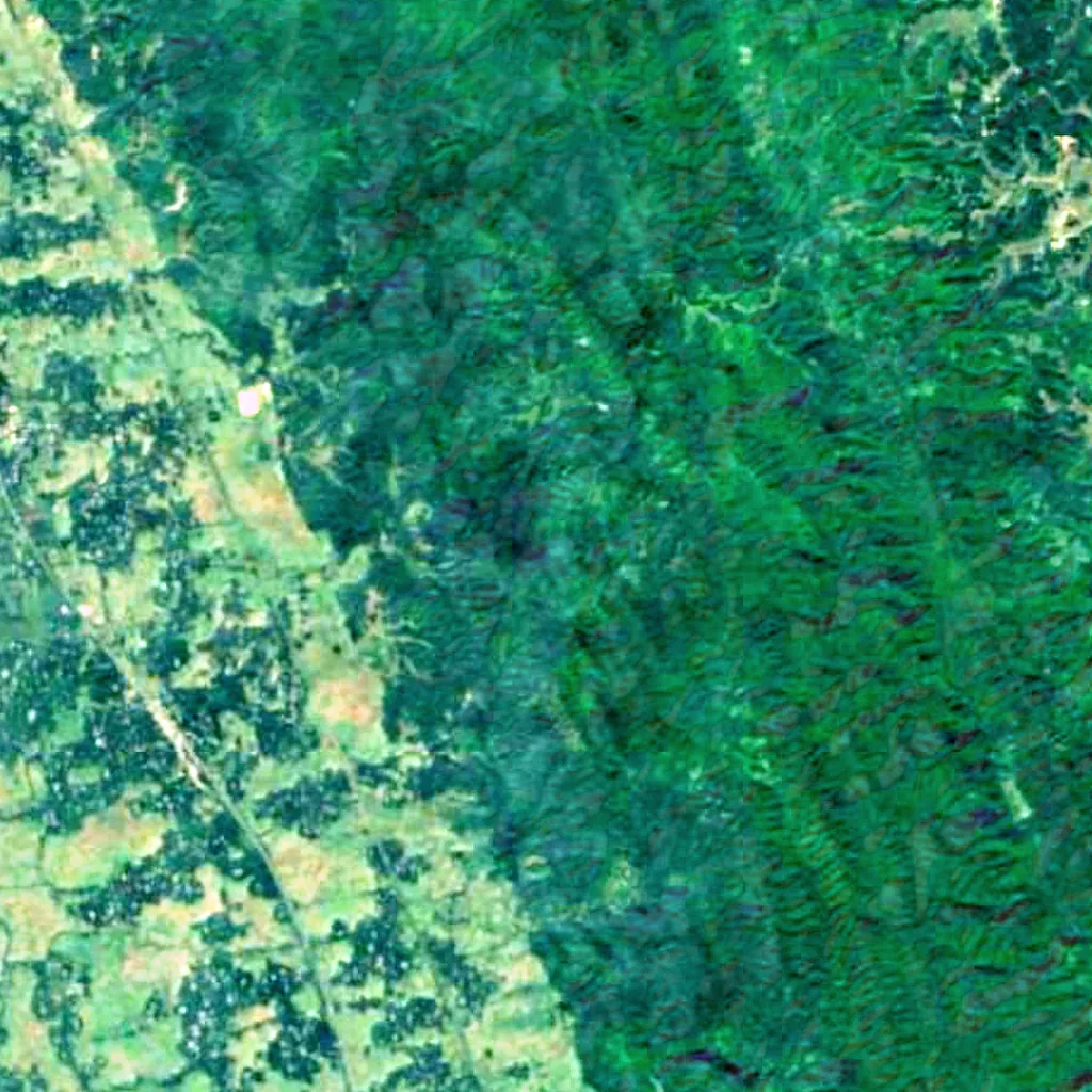 Khoiyachora Waterfall seen from above (Sentinel-2)