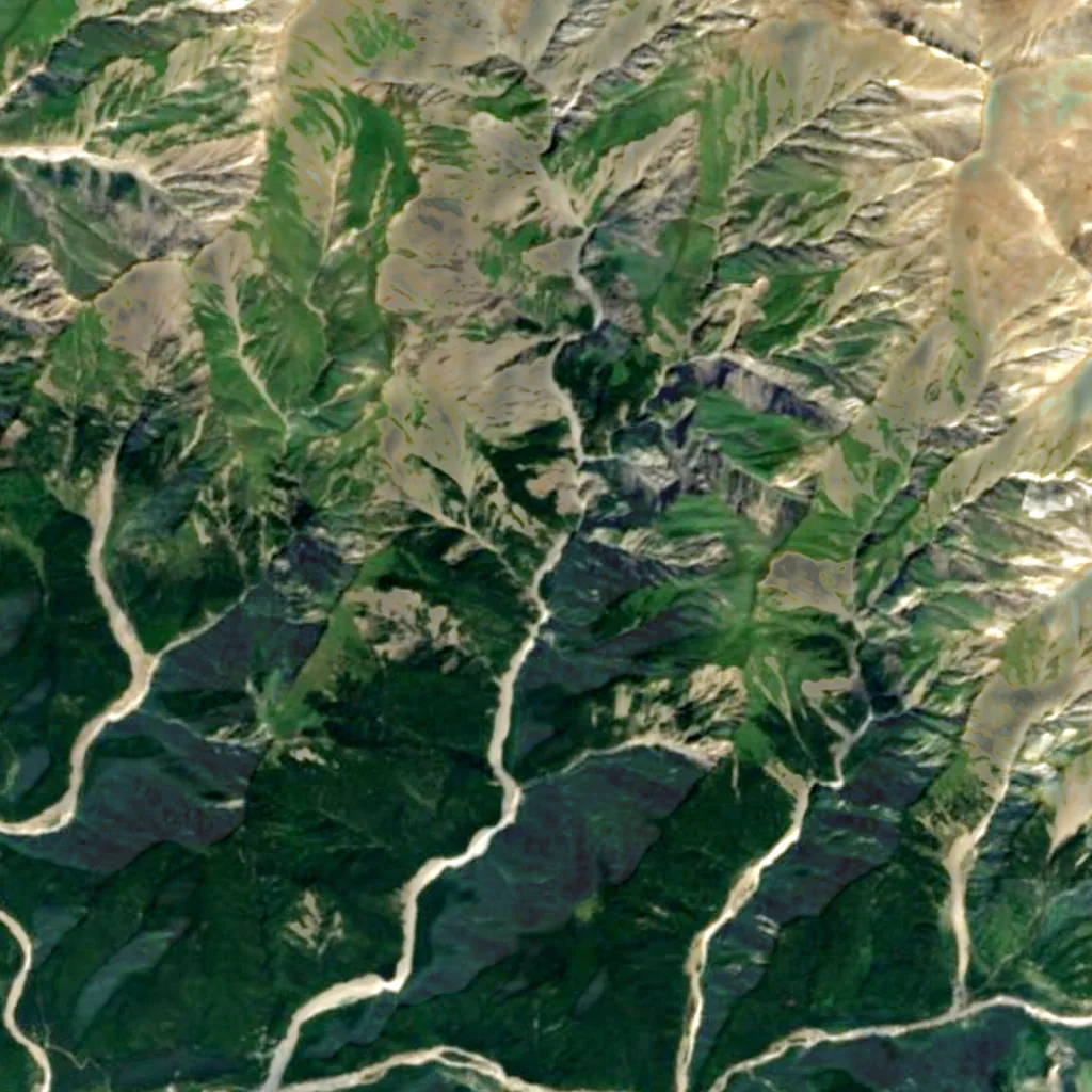 Khudger Waterfall seen from above (Sentinel-2)
