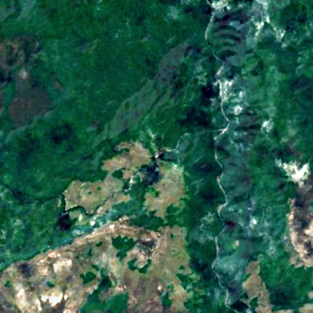 King George VI Falls seen from above (Sentinel-2)
