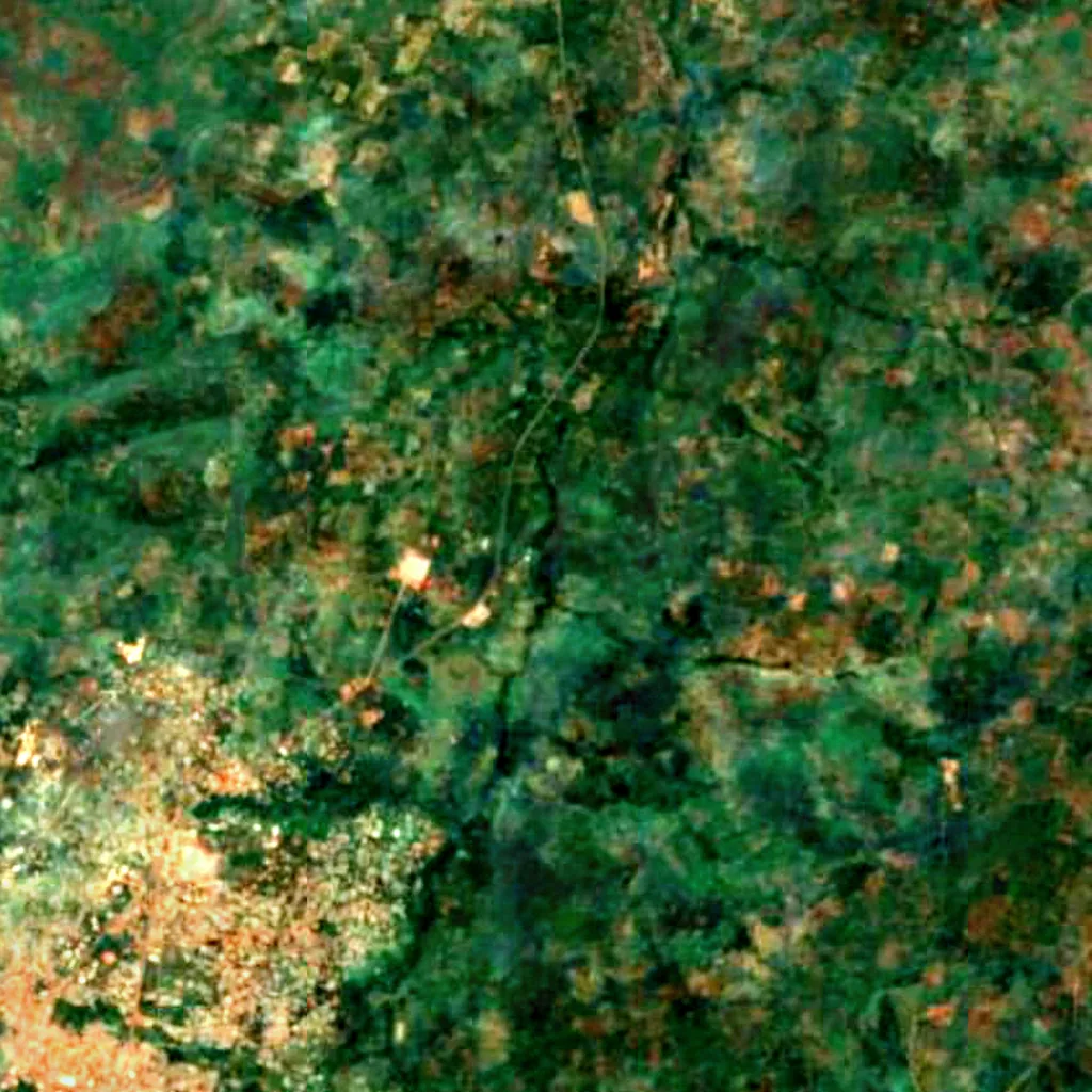 Kintampo waterfalls seen from above (Sentinel-2)