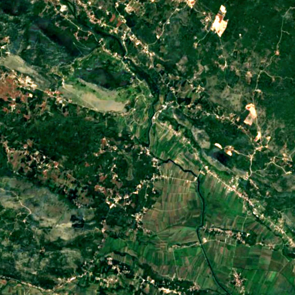 Koćuša seen from above (Sentinel-2)
