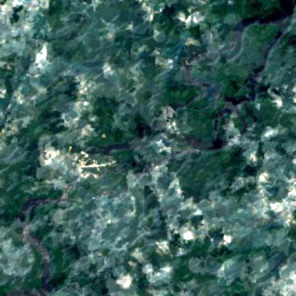 Kongou Falls seen from above (Sentinel-2)